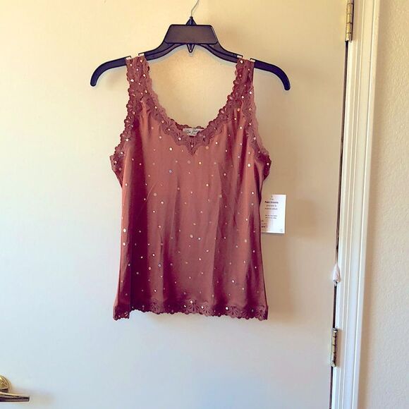 Palm Dreams Tank Top Size S Med Brown NWT - Picture 1 of 7